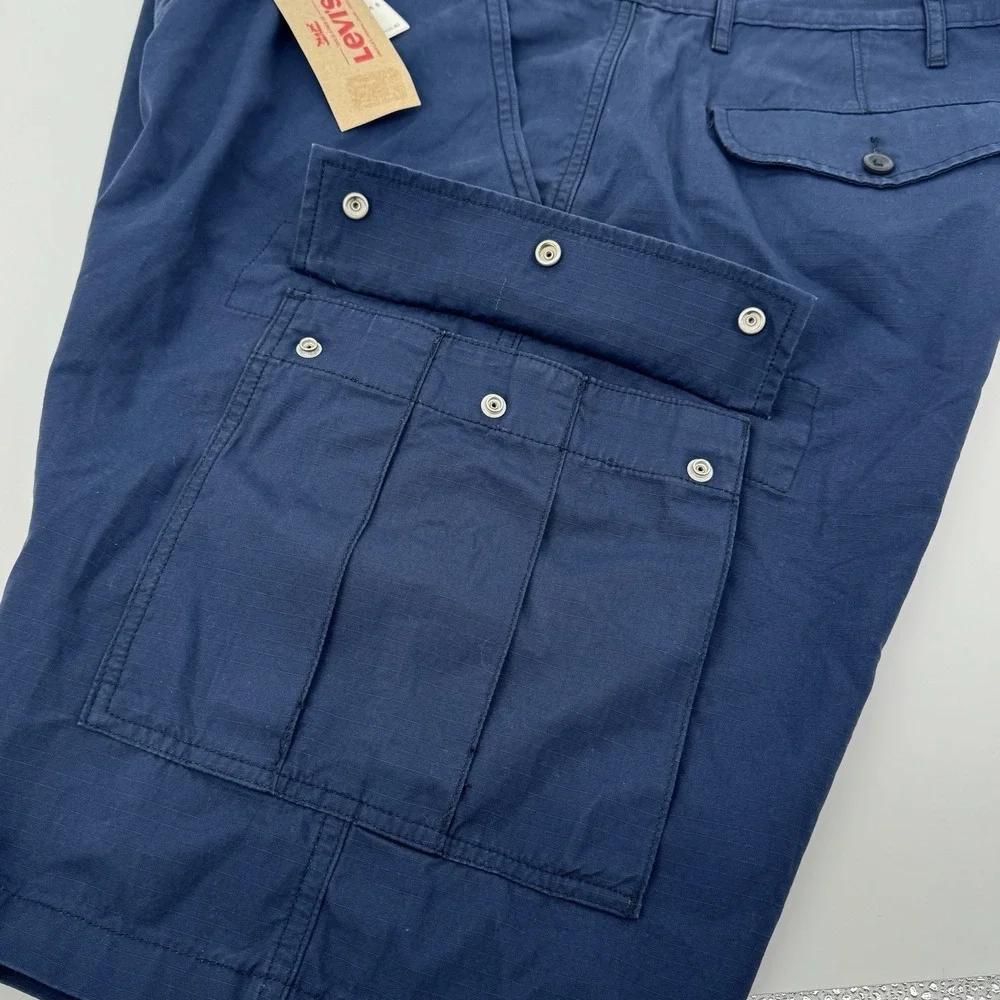Levi's Cargo Shorts Mens 40 Blue Ripstop Utility Tactical Hiking Work Outdoor